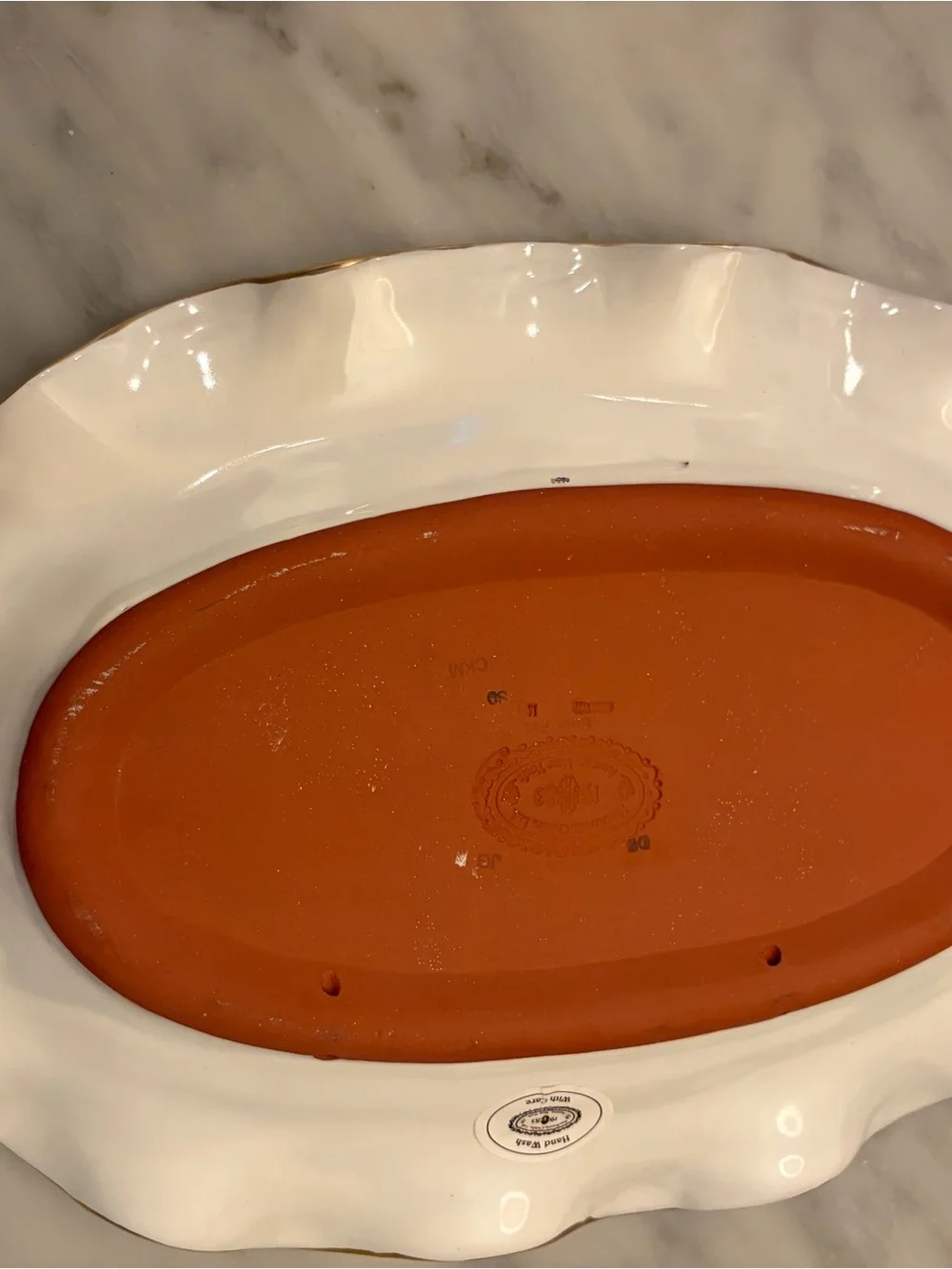 Mackenzie Childs Ceramic Serving Platter in Sweetpea pattern - RARE EXCELLENT